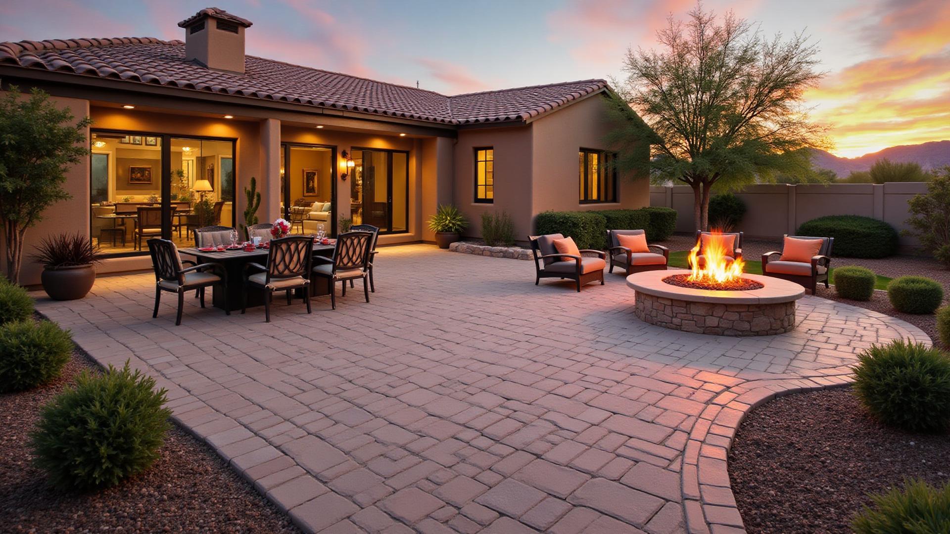 Curved paver walkway installation Oro Valley AZ