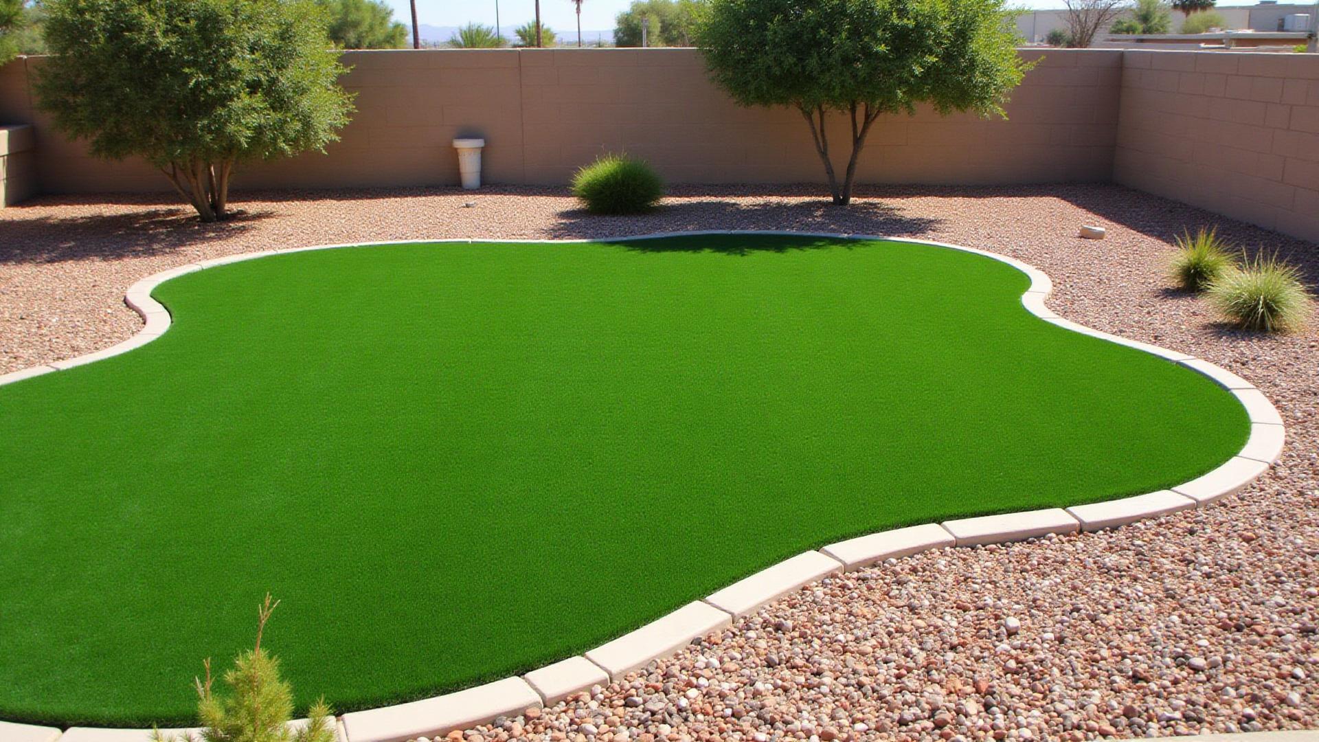 Pet-friendly artificial turf side yard Marana Arizona
